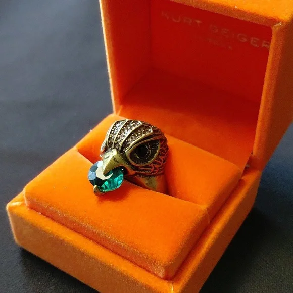 KURT GEIGER LONDON Eagle Ring with Gemstone Size 8 - Picture 2 of 8